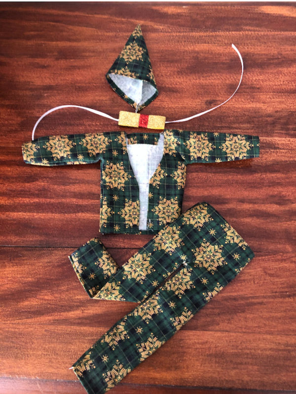 elf doll suit snowflake pattern